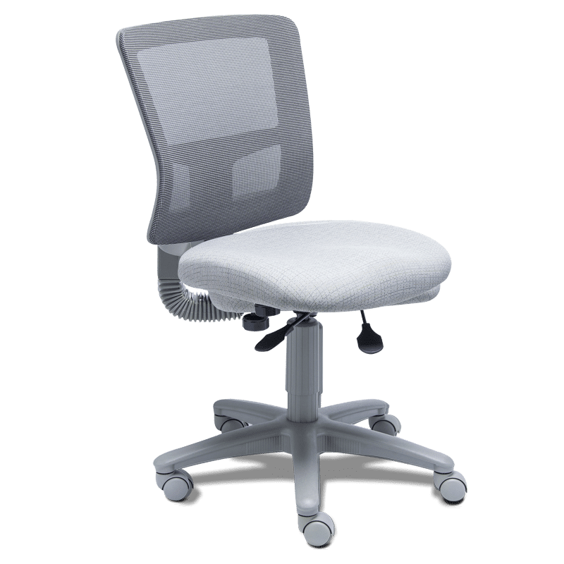 Silla operativa Quadra mesh gris con asiento y respaldo en malla y estructura gris
