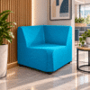 Sillón Modular STELLA Esquinero en L Tapizado en Tela Turquesa - Thumbnail Image 1