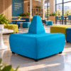 Sillón Modular STELLA Esquinero con Respaldo Tapizado en Tela Turquesa - Thumbnail Image 1