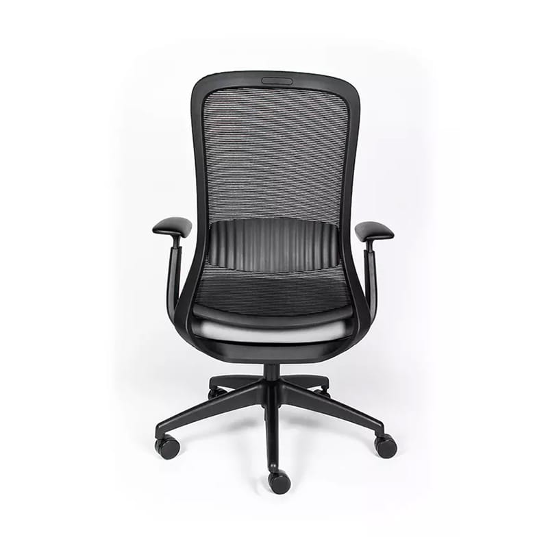 Silla ejecutiva Curve mesh negro con respaldo alto, brazos 4D ajustables y base de cinco puntas