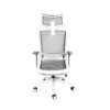 Silla ejecutiva Arla mesh blanca en color verde con respaldo transpirable y base de cinco puntas