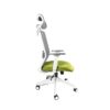 Silla ejecutiva Arla mesh blanca en color verde con respaldo transpirable y base de cinco puntas