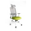 Silla ejecutiva Arla mesh blanca en color verde con respaldo transpirable y base de cinco puntas