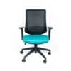 Silla ejecutiva Leah mesh negro con respaldo alto en mesh, brazos ajustables y base de cinco puntas