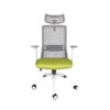 Silla ejecutiva Arla mesh blanca en color verde con respaldo transpirable y base de cinco puntas
