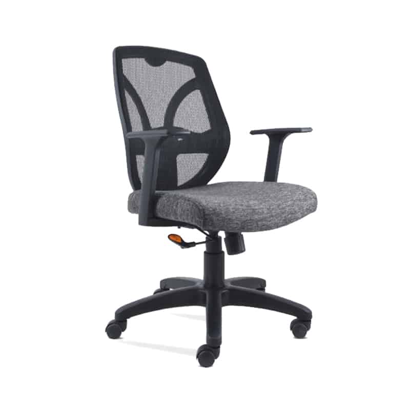Silla operativa VL 2055 con respaldo medio de malla y asiento en tela