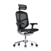 Silla ejecutiva Enjoy en mesh con asiento y respaldo ergonómicos y base de cinco puntas de aluminio pulido