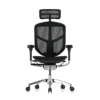 Silla ejecutiva Enjoy en mesh con asiento y respaldo ergonómicos y base de cinco puntas de aluminio pulido
