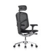 Silla ejecutiva Enjoy en mesh con asiento y respaldo ergonómicos y base de cinco puntas de aluminio pulido