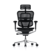 Silla ejecutiva Ergohuman Elite G2 en mesh negro con cabecera ajustable y base de aluminio pulido