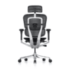 Silla ejecutiva Ergohuman Elite G2 en mesh negro con cabecera ajustable y base de aluminio pulido