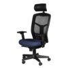 Silla ejecutiva en malla y tela Ocean con cabecera ajustable, respaldo alto y base de cinco puntas