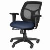 Silla operativa malla negro con base cromada de 5 puntas y brazos ajustables