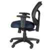 Silla operativa malla negro con base cromada de 5 puntas y brazos ajustables