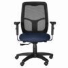 Silla operativa de malla de nylon color Ocean con mecanismo synchro y base de cinco puntas