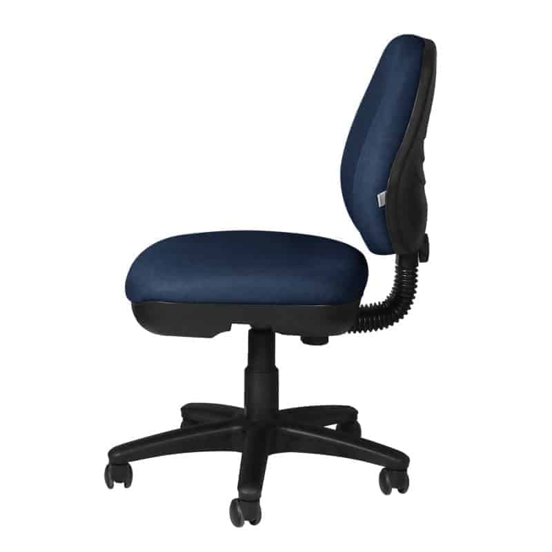Silla de trabajo RS-460-Ocean tapizada en tela con respaldo medio y base de rodajas