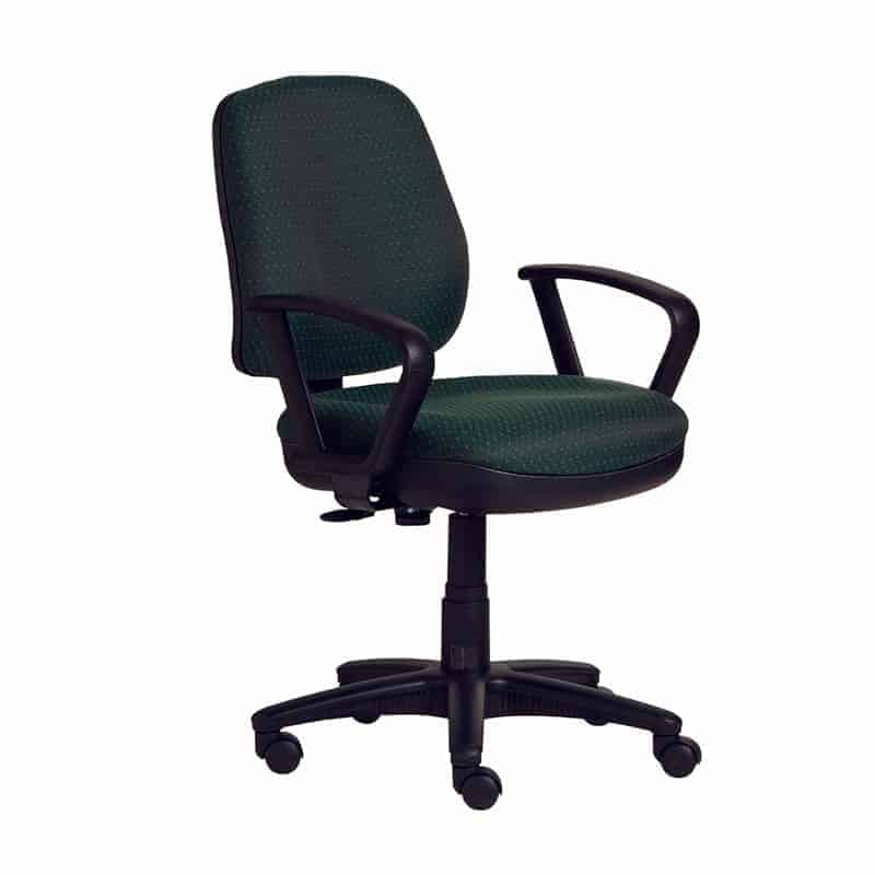 Silla de trabajo 2205 con brazos fijos y tapizado en tela