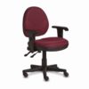 Silla de lujo para cómputo con brazos y tapizado en tela, base de 5 puntas