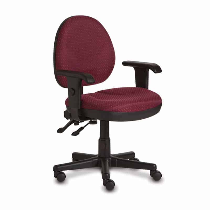 Silla de lujo para cómputo con brazos y tapizado en tela, base de 5 puntas