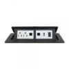 Panel con conectores Redleaf 3320 con 2 AC, VGA, HDMI, audio y RJ45 de red para escritorio
