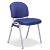 Silla de visita italiana tela re-1060 tapizada en azul con estructura gris de cuatro patas