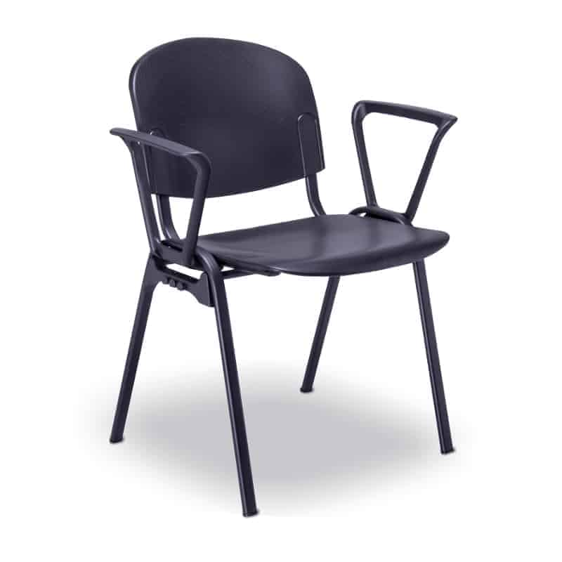 Silla de visita italiana en polipropileno 2254 con base de acero de cuatro patas