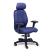 Silla gerencial 2420 con cabecera, tapizado en tela y base de cinco puntas de nylon reforzado