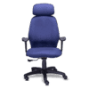Silla gerencial 2420 con cabecera, tapizado en tela y base de cinco puntas de nylon reforzado