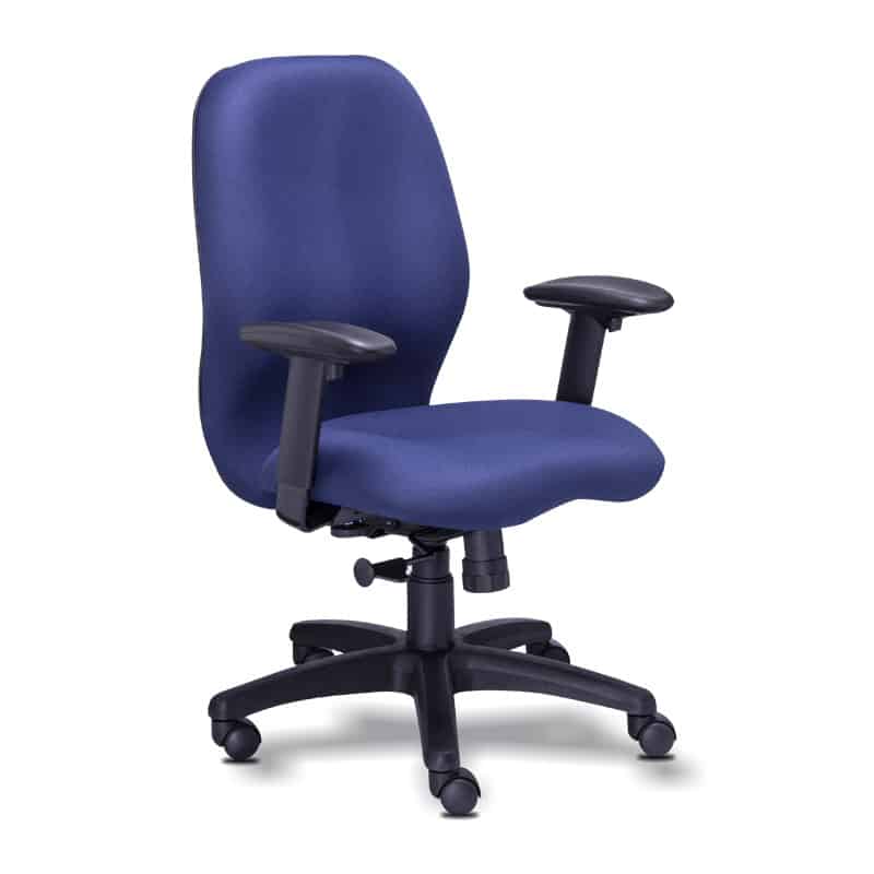 Silla gerencial 2085-REJ02 tapizada en tela con cabecera y base de cinco puntas