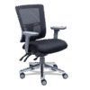 Silla operativa Quadra Mesh 2251-RE02 negra con estructura gris y respaldo alto