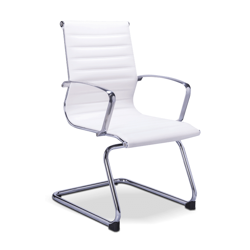 Silla de visita retro vinipiel 2076-reb con estructura cromo y descansabrazos de aluminio pulido