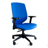 Silla operativo RE-2021 en tela azul con cabecera tapizada