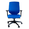 Silla operativo RE-2021 en tela azul con cabecera tapizada