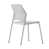 Silla de visita rewind blanco de polipropileno con estructura gris de cuatro patas