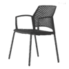 Silla de visita Rewind color negro con estructura negra de cuatro patas