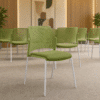 Silla de Visita Rewind Respaldo Color Verde Asiento en Tela Estructura Gris - Thumbnail Image 1