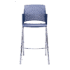 Banco de visita Rewind color azul con estructura cromada de cuatro patas