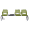 Banca Rewind verde de 4 plazas con mesa y estructura cromada