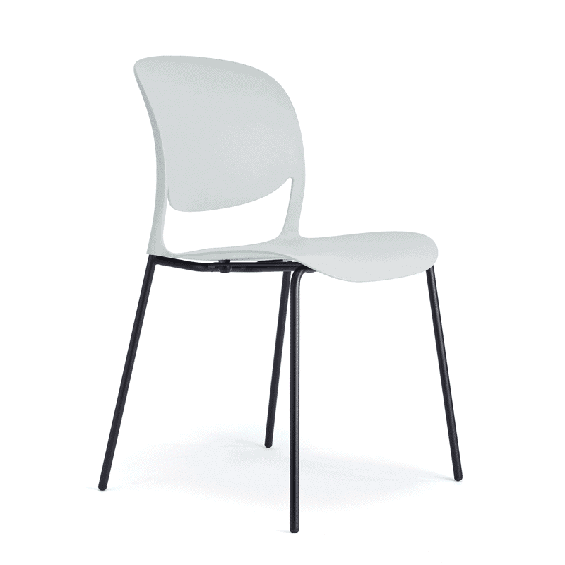 Silla de visita RE-614 multifuncional de 4 puntos en polipropileno color blanco
