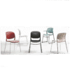 Silla de visita RE-614 multifuncional de 4 puntos en polipropileno color blanco