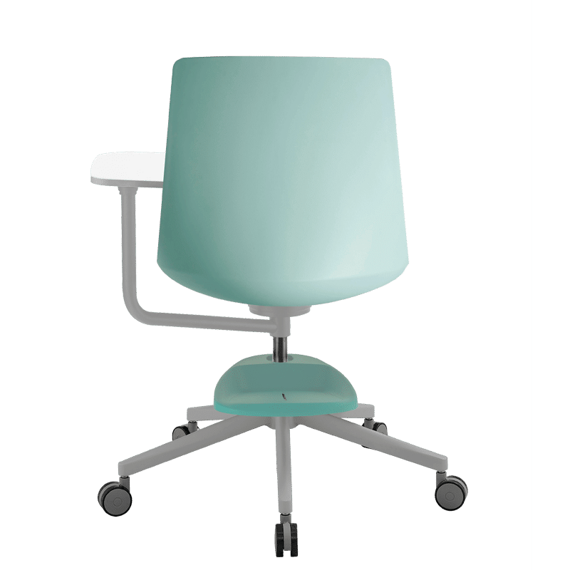 Pupitre giratorio KLC en polipropileno gris con paleta giratoria y base de 5 puntas con rodajas