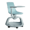 Pupitre giratorio KLC-EDU en polipropileno gris con base de 6 ruedas y paleta giratoria