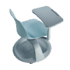 Pupitre giratorio KLC-EDU en polipropileno gris con base de 6 ruedas y paleta giratoria