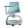 Pupitre giratorio KLC-EDU en polipropileno gris con base de 6 ruedas y paleta giratoria