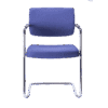 Silla de visita Cool de polipropileno RE-780 con asiento en tela, brazos con coderas y base trineo cromada