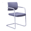 Silla de visita cool polipropileno re-780gr con asiento en tela y base trineo cromada