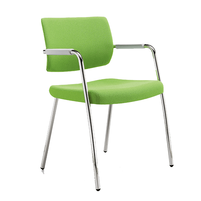 Silla de visita Cool RE-781 de 4 puntos con respaldo en polipropileno y asiento en tela