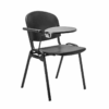 Mesabanco italiano de polipropileno negro con paleta abatible y estructura de acero tubular