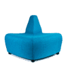 Sillón modular Stella esquinero con respaldo en tela turquesa, modelo STE-06