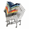Silla de visita rewind azul de polipropileno con estructura gris de cuatro patas